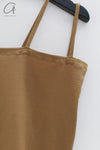 BASERANGE Ribbed Cotton Needle Tank Top TONI and TOTV Collection Made in Portugal BAS-TONI-RB-AU24-FCZ Emerald Brown